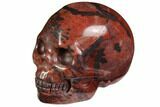 Realistic, Red, Brecciated Jasper Skull #116503-1